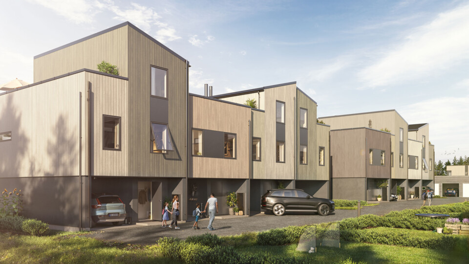 Rekkehus over to og tre etasjer med garasje - Kvitre